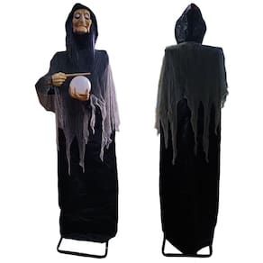 Boneco Bruxa Vidente Decoração Halloween Com Som E Movimento