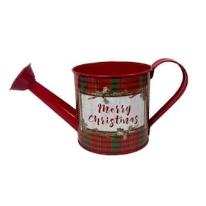 Enfeite De Natal Regador Metal Merry Christmas 23x10x10 Cm