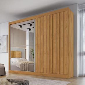 Guarda Roupa MDF Espelho 2 Portas Atlanta Made Marcs