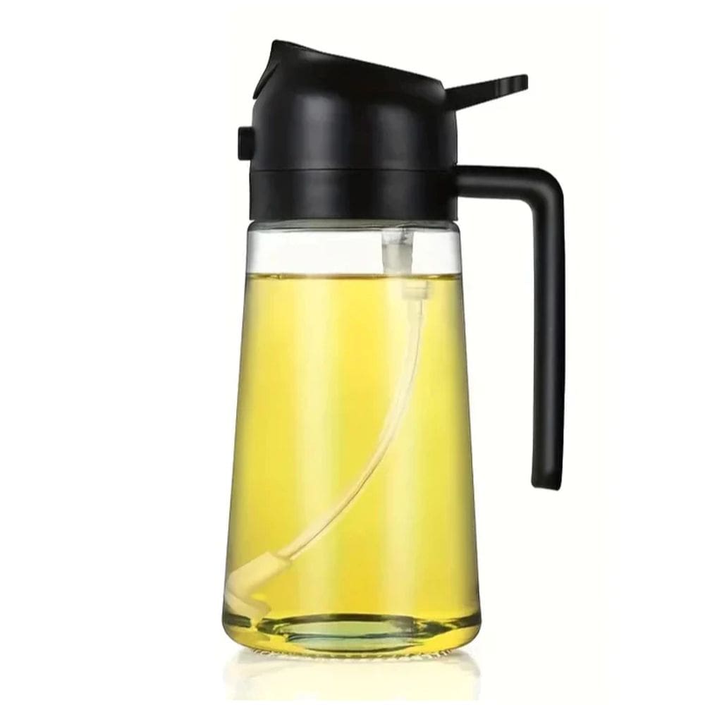 Porta Azeite de Vidro 500ml Frasco de Spray Azeite Oleo Borrifador Preto Casita
