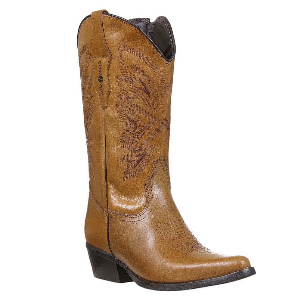 Bota Feminina Bico Fino Marrom Cow Way 37898