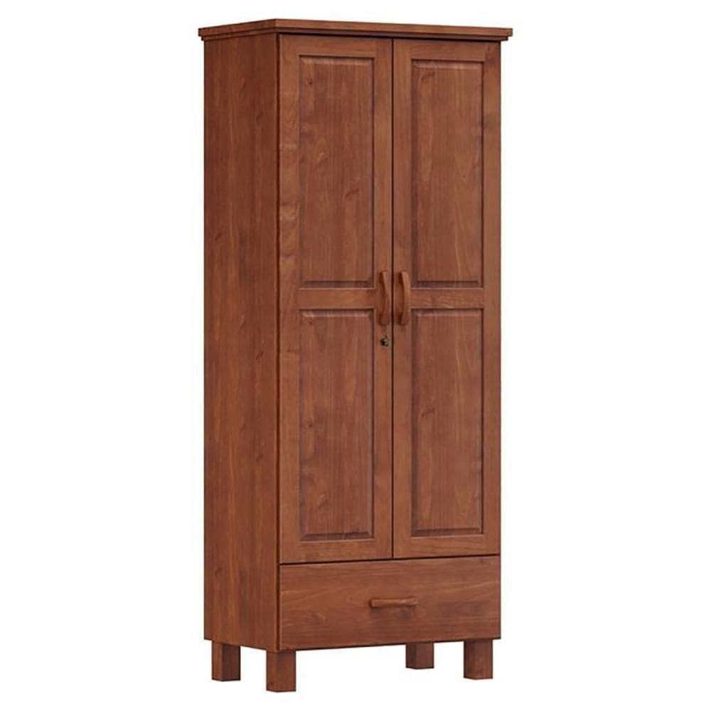 Guarda Roupa 2p 1g Madeira Maciça 81 Cm 1140 Imbuia Milani Store Imbuia