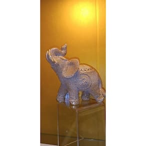 Enfeite Animal Elefante De Resina Decorativo 28Cm