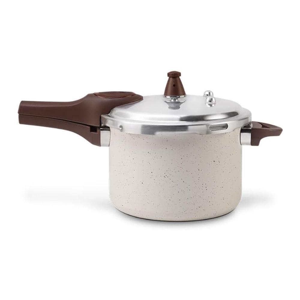 Panela De Pressão Pressure 6,8L Ceramic Life Antiaderente Fundo De Indução Vanilla Brinox