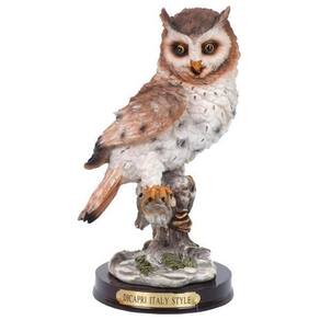 Enfeite Animal Coruja De Resina Decorativo 20Cm
