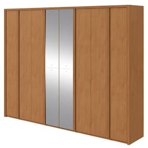 Guarda Roupa Casal Ergon 8 Portas Amêndoa Clean com Espelho – Lopas