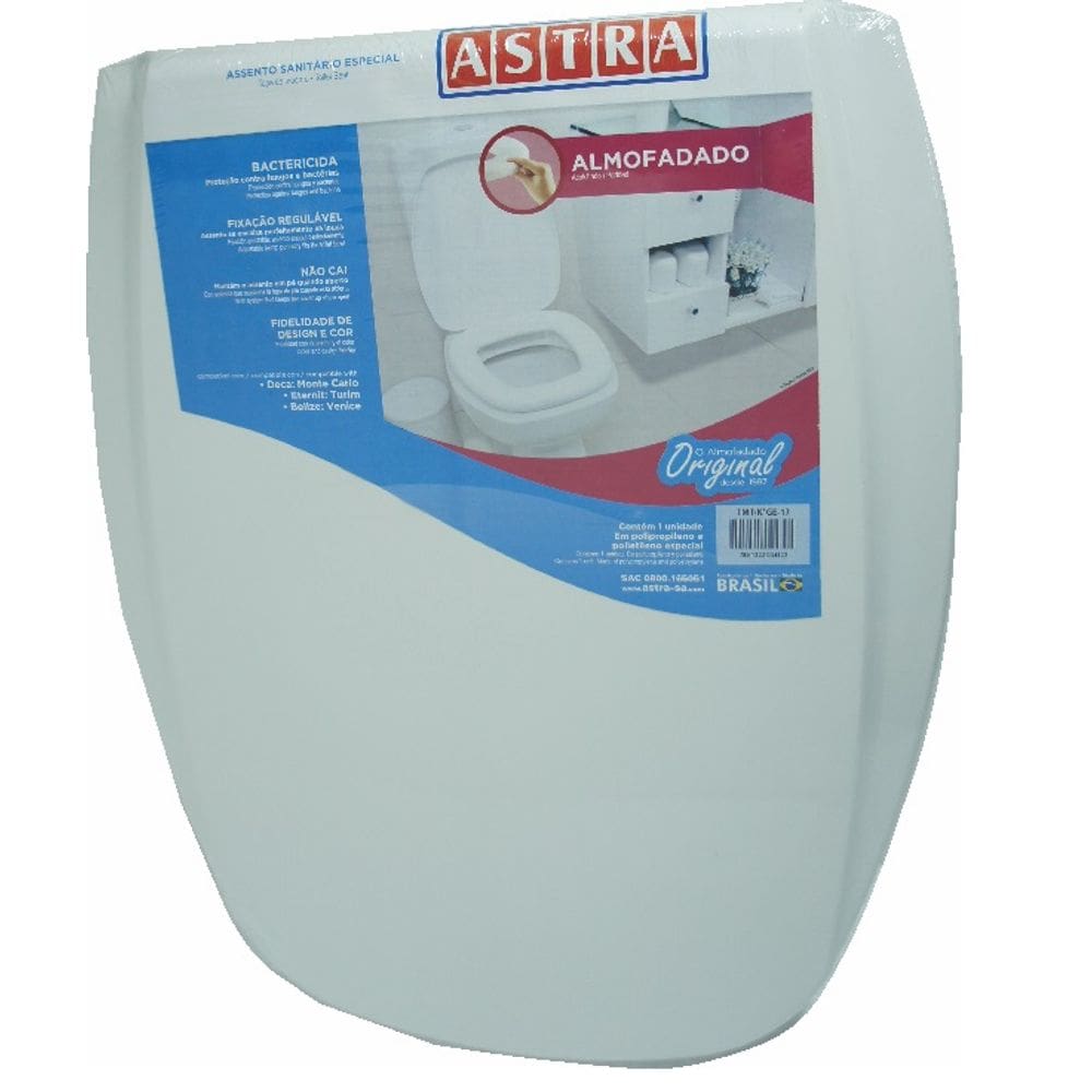 Assento Sanitário Almofadado Eternit Turim Branco Gelo