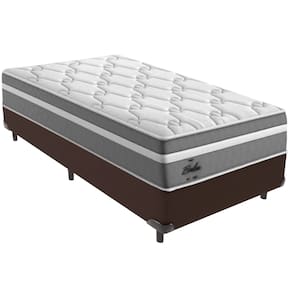 Cama Box Marrom e Colchão Berlim Molas Ensacadas Solteiro Probel