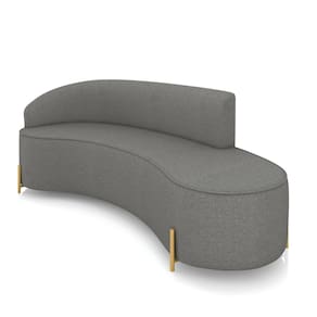 Sofá 4 Lugares Orgânico 220cm Pé Dourado Morgan Linho Grafite D03 - D`Rossi