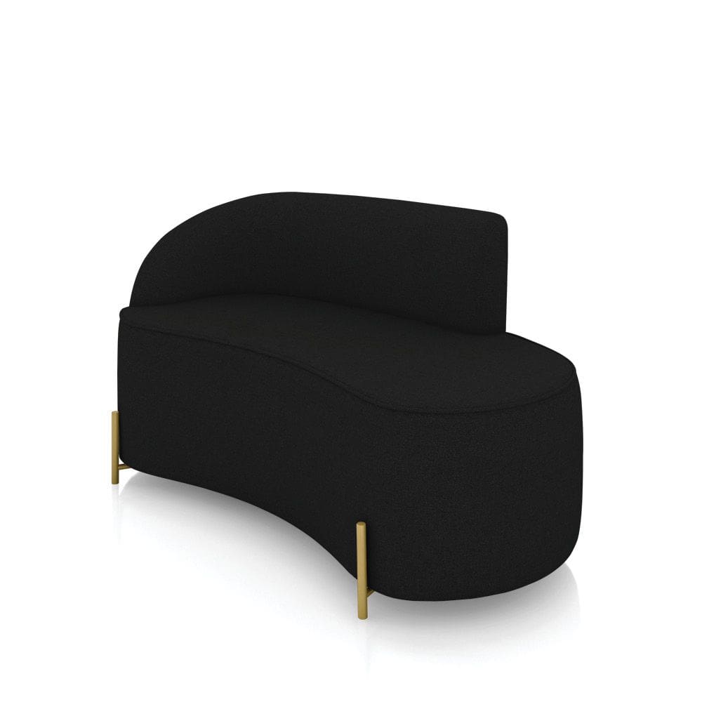 Sofá 2 Lugares Orgânico 140cm Pé Dourado Morgan Linho D03 - D`Rossi