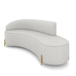 Sofá 4 Lugares Orgânico 220cm Pé Dourado Morgan Linho Cinza D03 - D`Rossi