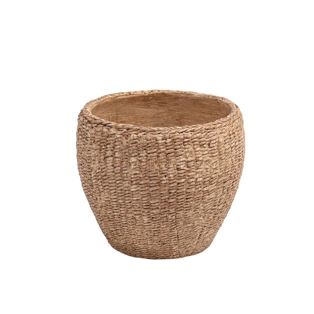 Vaso Decorativo Tramado em Cimento Marrom 13cm CS0012 BTC