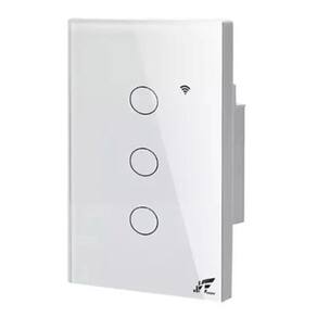 Interruptor Touch Inteligente Wifi Rf 433Mhz Jwcom 3 Botões