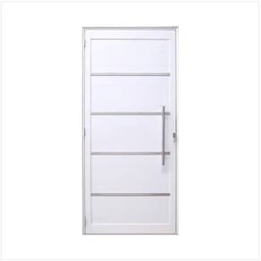 Porta Lambril c/friso 2,10x90 lado DIREITO L-25 no alumínio branco c/puxador redondo
