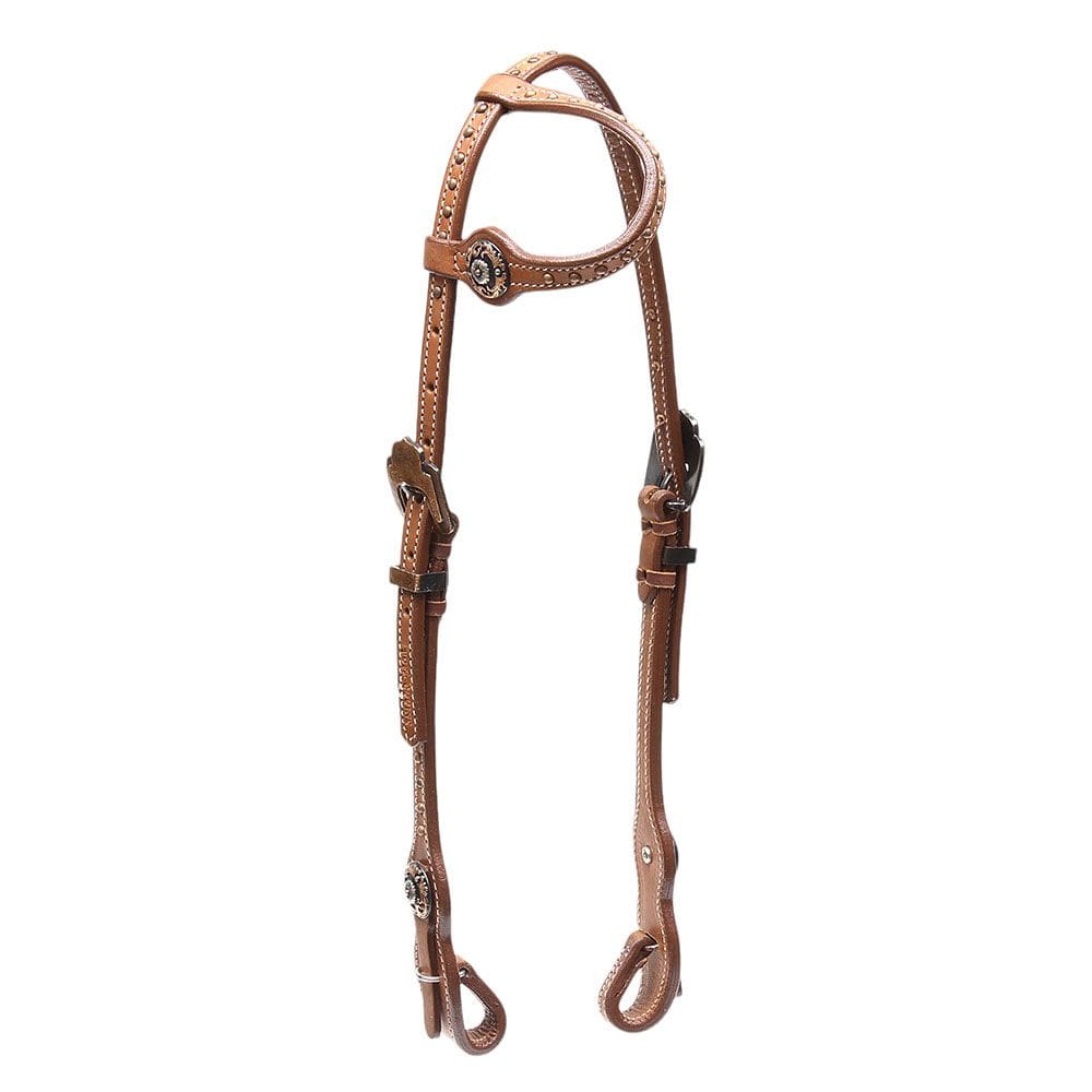 Cabeçada 1 Orelha com Apliques Marrom Top Equine 37730