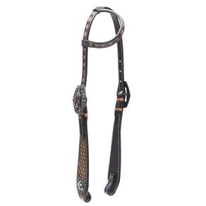 Cabeçada 1 Orelha com Apliques Preta Top Equine 37731