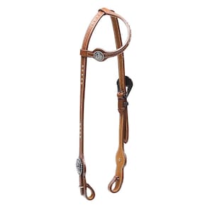 Cabeçada 1 Orelha com Apliques Marrom Top Equine 37733