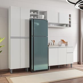 Cozinha Compacta Vanessa 230cm Branco AJL Móveis