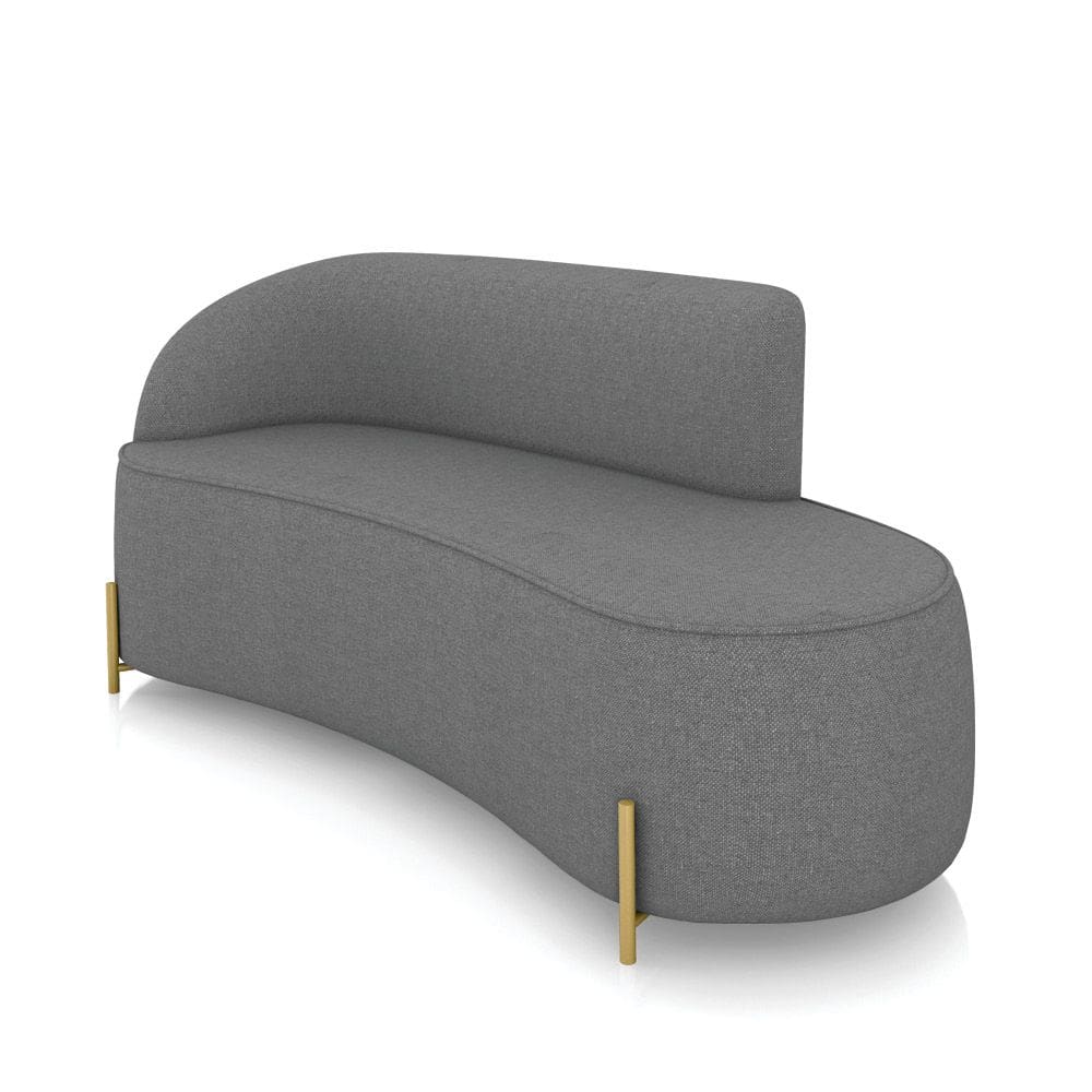 Sofá 3 Lugares Orgânico 180cm Pé Dourado Morgan Linho D03 - D`Rossi