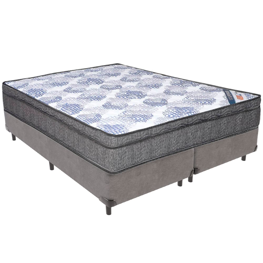 Cama Box e Colchão ISO Molas Ensacadas Queen Ortobom