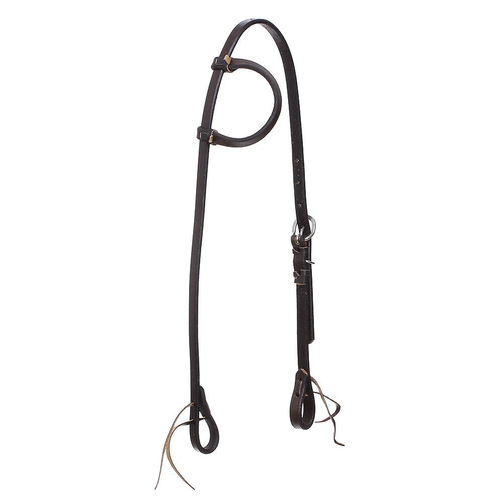 Cabeçada 1 Orelha de Couro Marrom para Cavalo Top Equine 30061