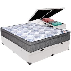 Cama Box Baú Branco e Colchão ISO Molas Ensacadas Queen Ortobom