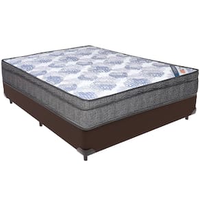 Cama Box Marrom e Colchão ISO Molas Ensacadas Casal Ortobom