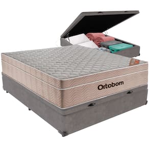 Cama Box Baú e Colchão Airtech Molas Ensacadas Viúvo Ortobom