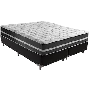 Cama Box Preto e Colchão Classic Preto Molas ensacadas King Anjos