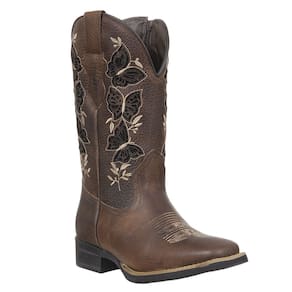 Bota Feminina Bico Quadrado Marrom Cow Way 37759