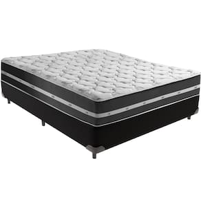 Cama Box Preto e Colchão Classic Preto Molas ensacadas Casal Anjos