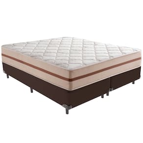 Cama Box Marrom e Colchão Classic 26 cm Molas ensacadas King Anjos