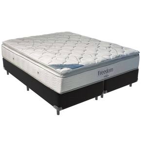 Cama Box Preto e Colchão Freedom Molas Ensacadas King Ortobom
