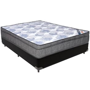 Cama Box Preto e Colchão ISO Molas Ensacadas Casal Ortobom