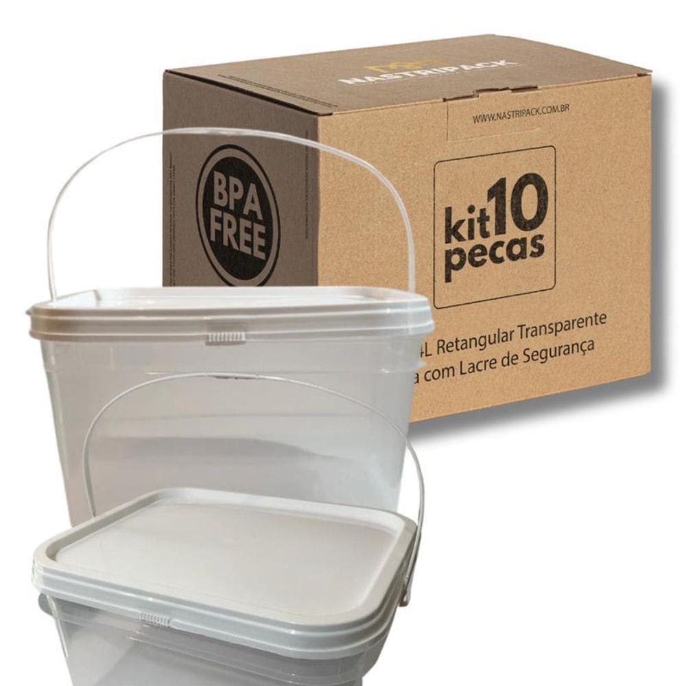 Balde 2-4L Para Armazenamento De Presunto Cru-Kit 10 Pçs