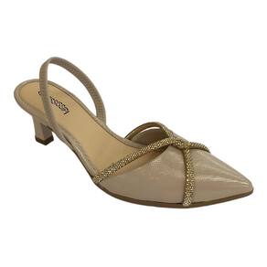 Sapato Mississipi ME913 Feminino Marfim saltinho e bico fino