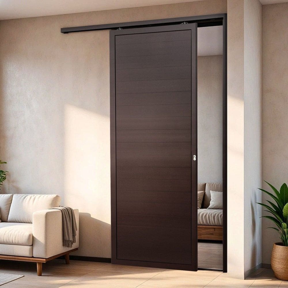 Porta de Correr Suspensa 210cm X 80cm Lambril Dir L.25 Brimak Corten