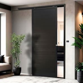 Porta de Correr Suspensa 210cm X 70cm Lambril Dir L.25 Brimak Preto