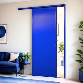 Porta de Correr Suspensa 210x80cm Lambril Esq L.25 Azul