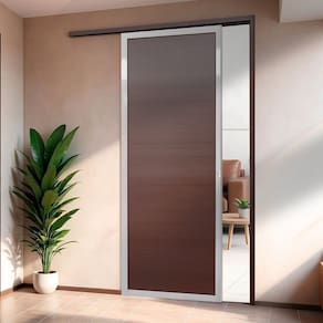 Porta de Correr Suspensa 210cm X 70cm Lambril Esq L.25 Brimak Mix Corten