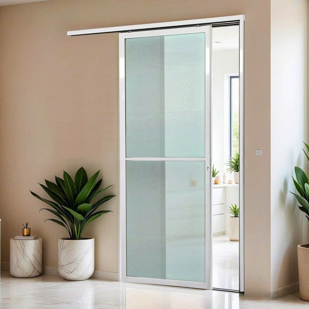 Porta de Correr Suspensa 210x90cm Vidrao Dir L.25 Brimak Branco