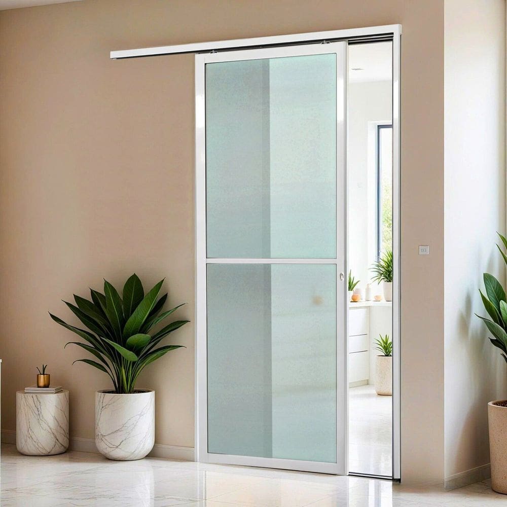 Porta de Correr Suspensa 210cm X 80cm Vidrao Dir L.25 Brimak Branco