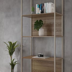 Estante Decorativa Voss 0.75 Prateleira Freijo/ Champanhe