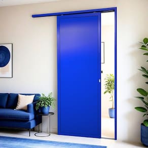 Porta de Correr Suspensa 210cm X 70cm Lambril Esq L.25 Brimak Azul