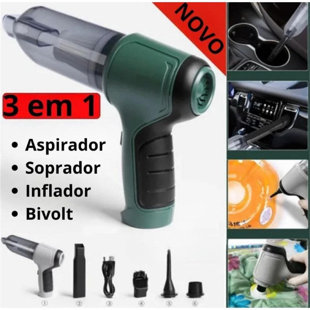 Praticidade Compacta: Mini Soprador Aspirador 3 Em 1