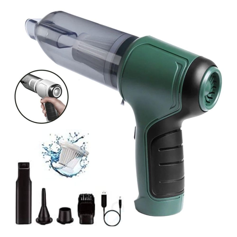 Mini Limpeza Eficiente: Soprador Aspirador 3 Em 1 Veicular.