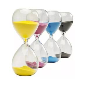 Ampulheta De Vidro Temporizador 30 Minutos Areia Colorida