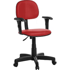 Cadeira Escritório Secretaria Com Braço Rce Cor Vermelho