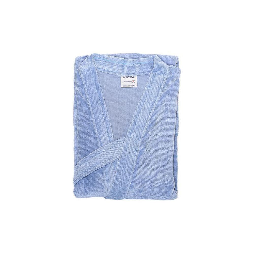 Roupão Veludo 100% Algodão Briza Azul 3008 Tamanho Gg