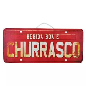 Placa De Carro Decorativa Em Madeira Bebida Boa E Churrasco